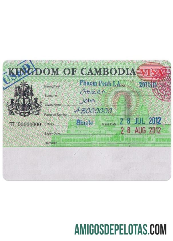 Visto para Camboja amostra